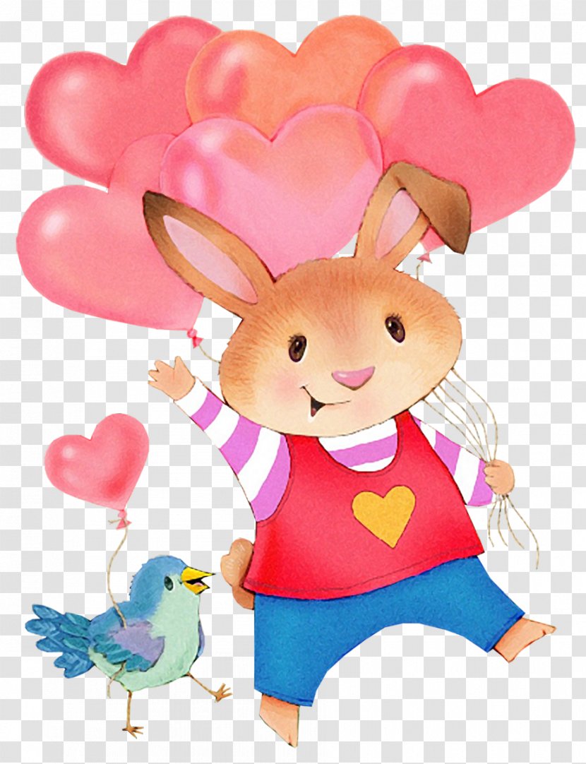Easter Bunny Birthday Balloon Clip Art - Rabbit Transparent PNG