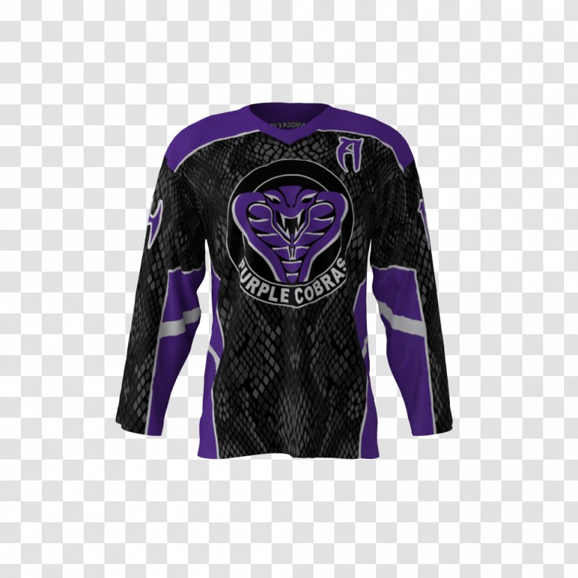 Hockey Jersey Ice Sleeve Hoodie - Leather Jacket - Purple Transparent PNG