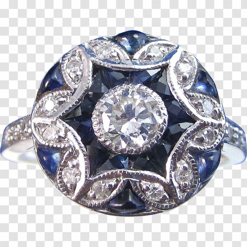 Sapphire Engagement Ring Jewellery Carat - Bitxi - Art Deco Transparent PNG