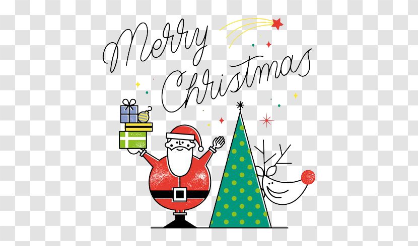 Rudolph Santa Claus Reindeer Christmas - Waved Gift Transparent PNG