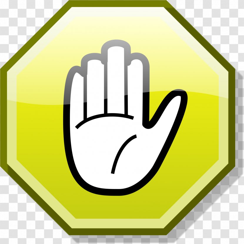 Clip Art Image Hand - Emblem - Stop Sign Transparent PNG
