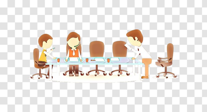 Cartoon Furniture Table Conversation Team Transparent PNG