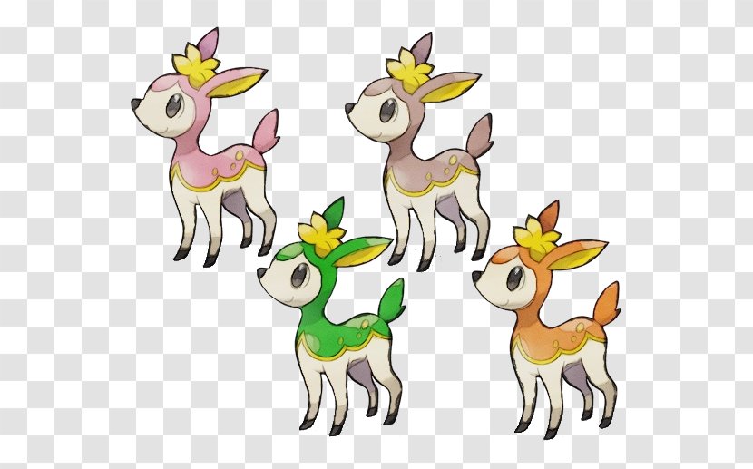 Cartoon Deer Animal Figure Wildlife Tail - Watercolor - Fawn Transparent PNG