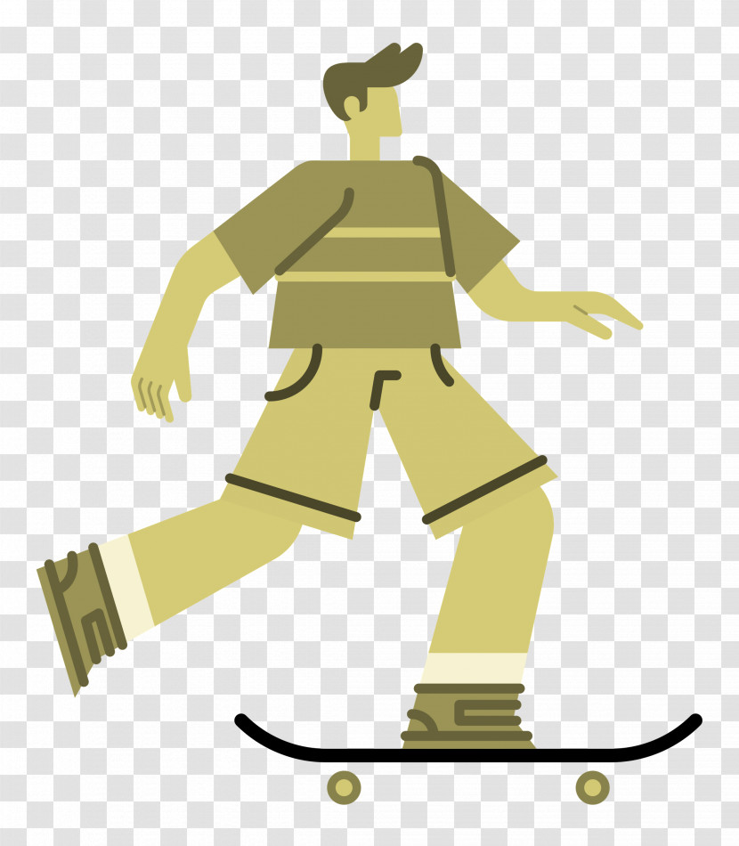 Skateboard Cartoon Skateboarding Angle Line Transparent PNG