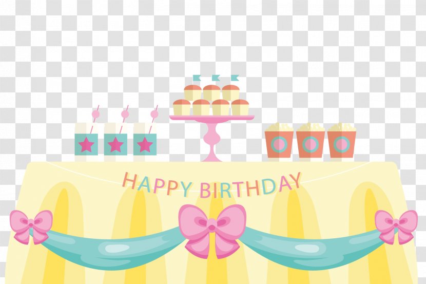 Hand Painted Birthday Cake Vector - Yellow - Frosting Icing Transparent PNG