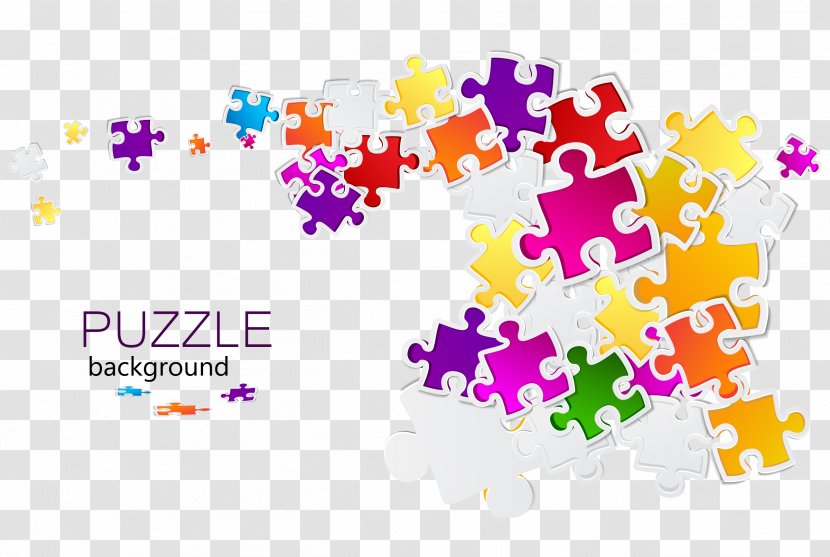 Jigsaw Puzzles Paper Puzz 3D Business Cards - Colorful Puzzle Background Vector Transparent PNG
