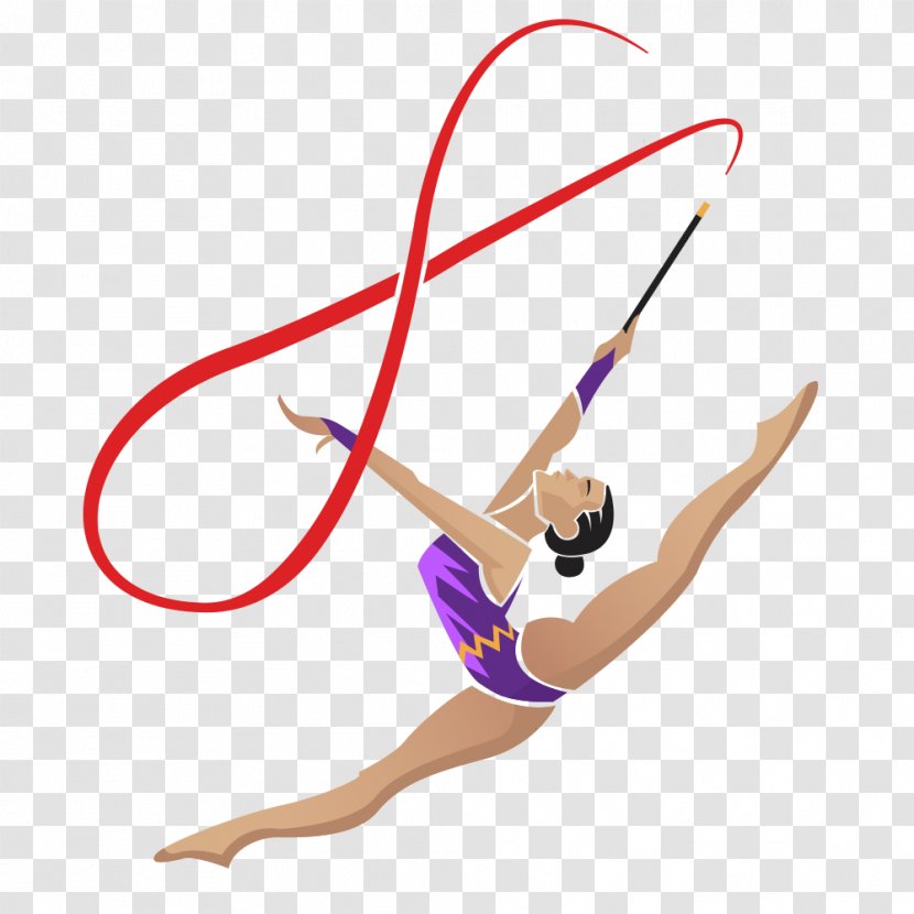 Ribbon Gymnastics Sport - Rhythmic - Woman Vector Material Transparent PNG