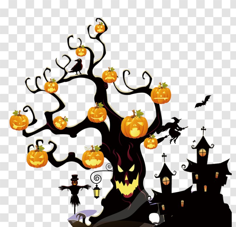 The Halloween Tree Jack-o'-lantern Portable Network Graphics Image - Pumpkin Transparent PNG