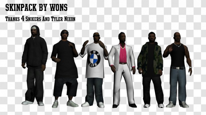 Grand Theft Auto: San Andreas Multiplayer Vice City Black Mafia Family - Roleplaying Game - Man Skin Transparent PNG