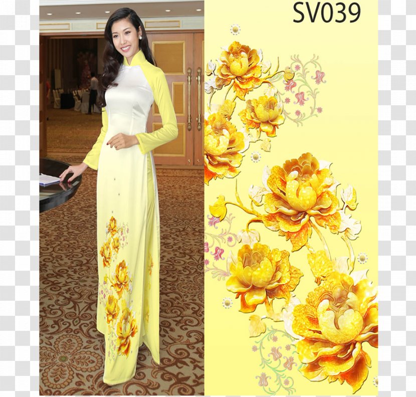 Áo Dài Shop Vải áo Duyên Gown Silk Textile - Flower - Ao Dai Transparent PNG