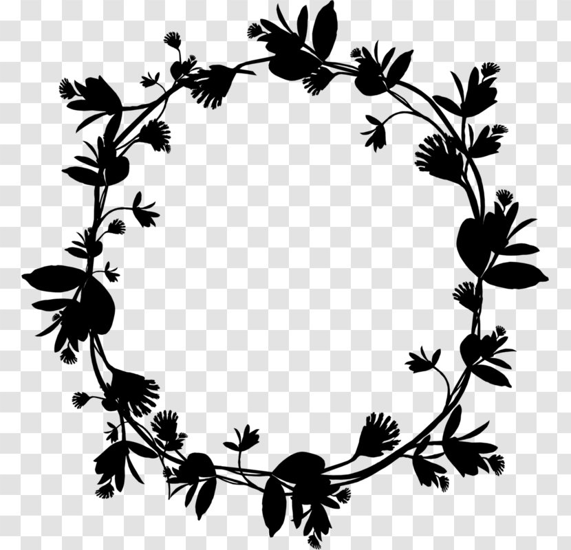 Black And White Flower - Leaf - Twig Stencil Transparent PNG