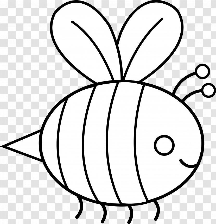 Bumblebee Black And White Clip Art - Free Content - Bumble Bee Outline Transparent PNG