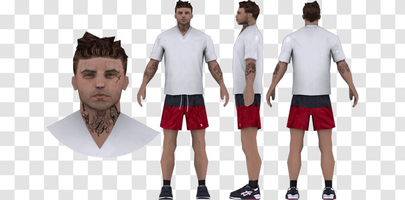 T-shirt Shoulder Fashion Sportswear Shorts - Male Transparent PNG