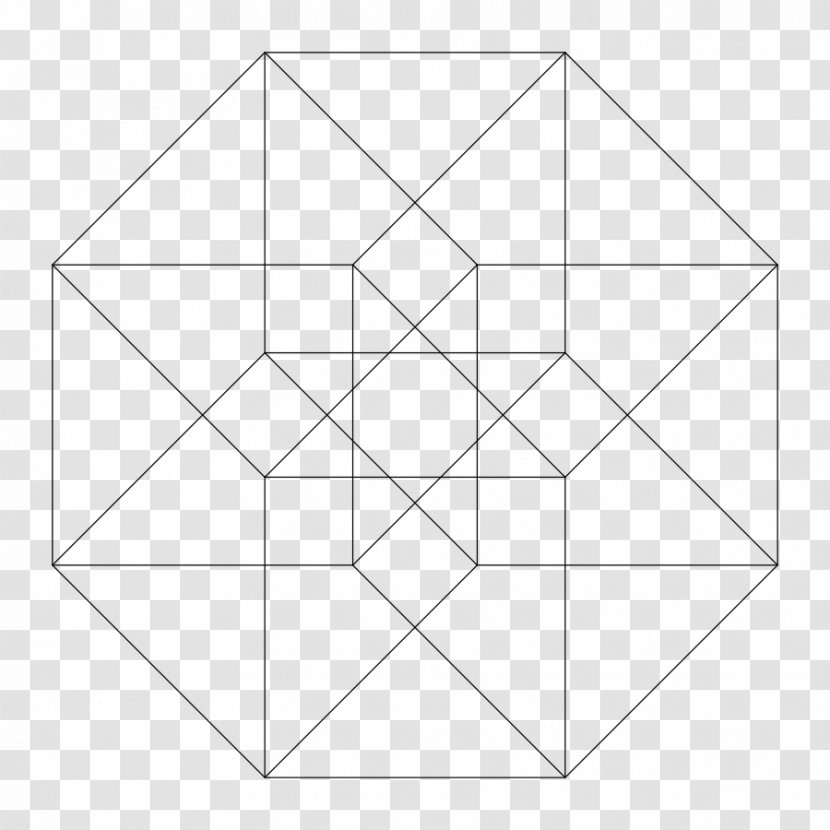 Tesseract Hypercube Geometry Square Clip Art - Line - Illusion Transparent PNG