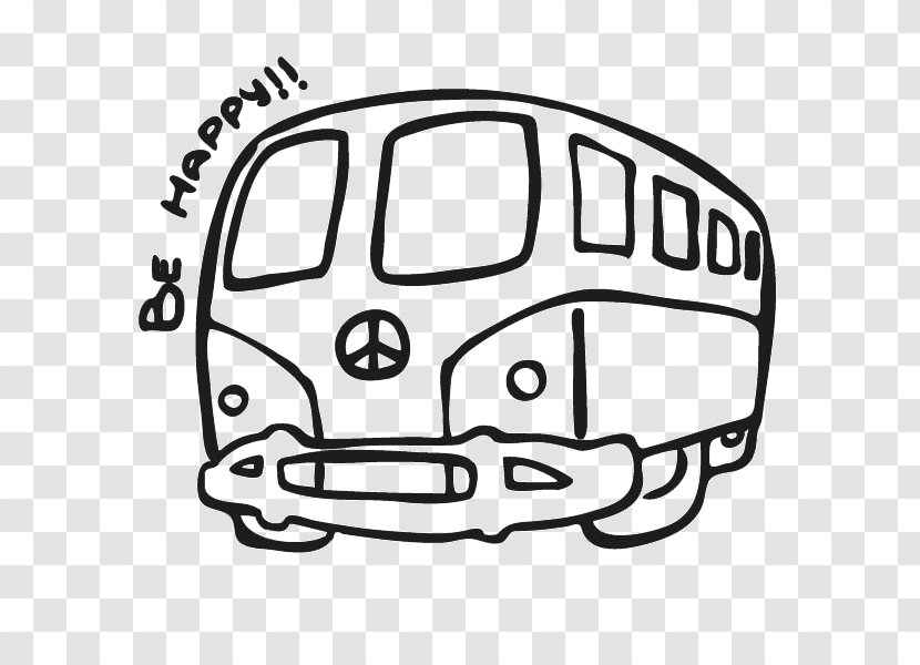 Van Car Drawing Hippie Volkswagen Transporter - Area Transparent PNG