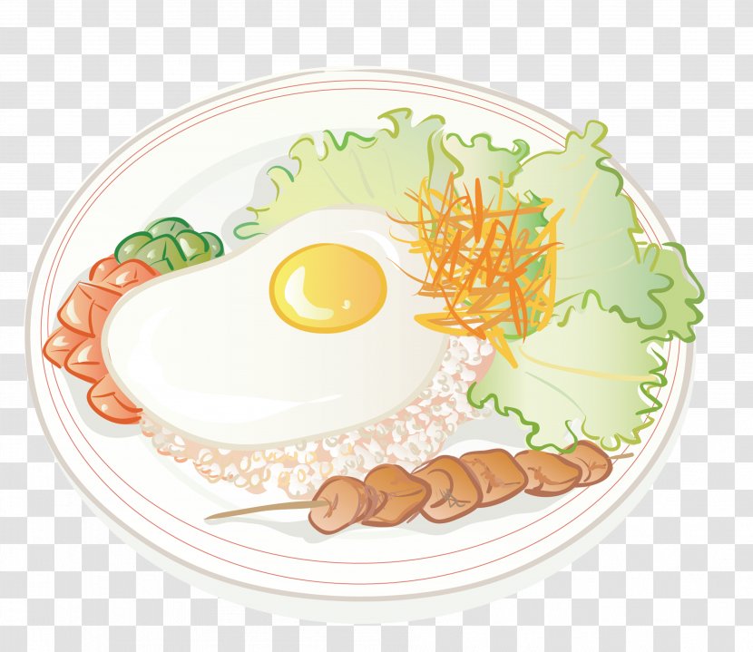 Sushi Tonkatsu Chinese Cuisine Breakfast Food - Egg - Cartoon Rice Transparent PNG