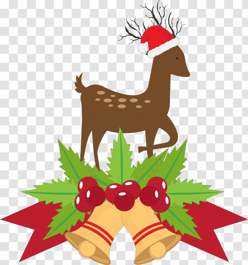 Santa Claus Deer Paper Christmas - Tree - Elk,Fawn,Christmas,Bell Transparent PNG