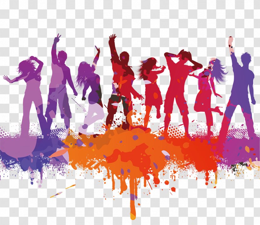 Dance Party Silhouette - Flower - Color Silhouettes Of Men And Women Transparent PNG
