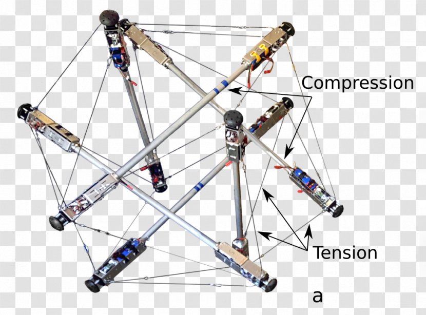 Tensegrity Needle Tower Kurilpa Bridge Structure Space Frame - Bicycle Part - Selfreconfiguring Modular Robot Transparent PNG