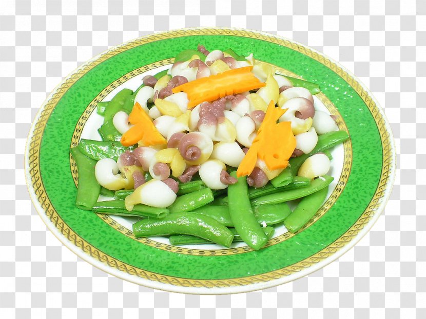 Spinach Salad Bolinus Brandaris Vegetarian Cuisine Chinese Recipe - Emerald Beans Fried Conch Shell Transparent PNG