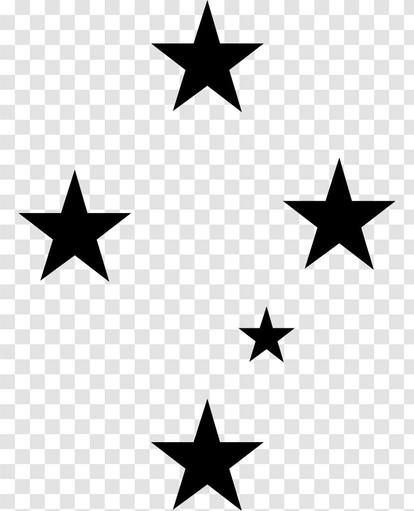 Crux Flag Of Australia Flags Depicting The Southern Cross - Black And White - New Guinea Transparent PNG