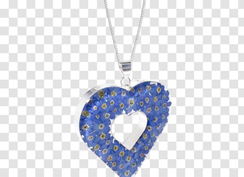 Locket Necklace Cobalt Blue Sterling Silver - Forget Me Not Transparent PNG