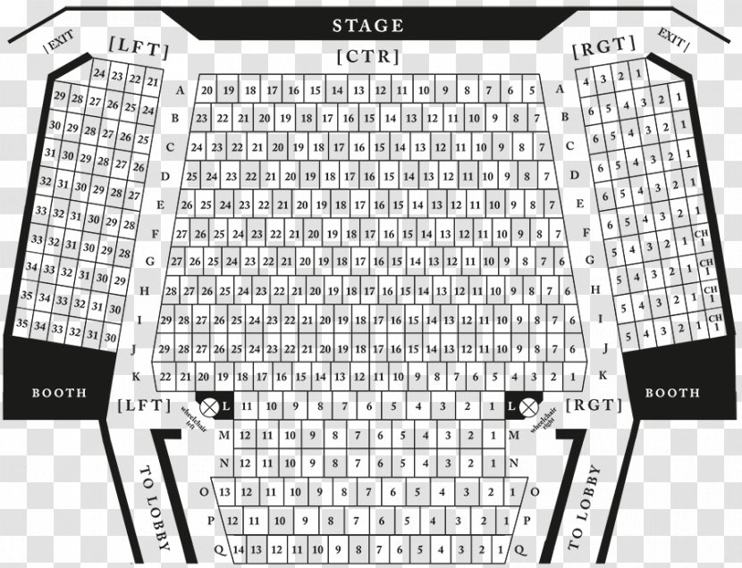 Arrow Rock Lyceum Theatre Ticket Seating Plan - Paper Transparent PNG