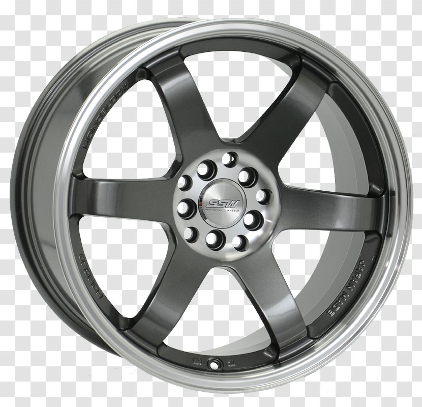 Car Alloy Wheel Rim Tire - Gunmetal Transparent PNG