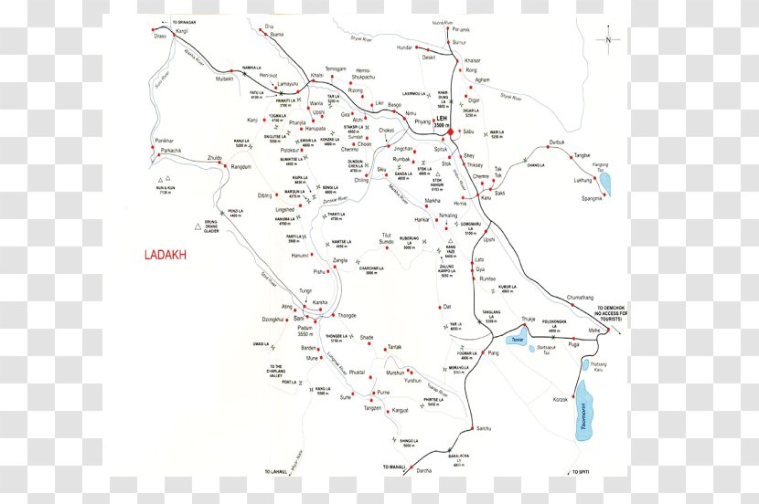 Ladakh Zanskar Srinagar Leh Sonamarg - River - Map Transparent PNG