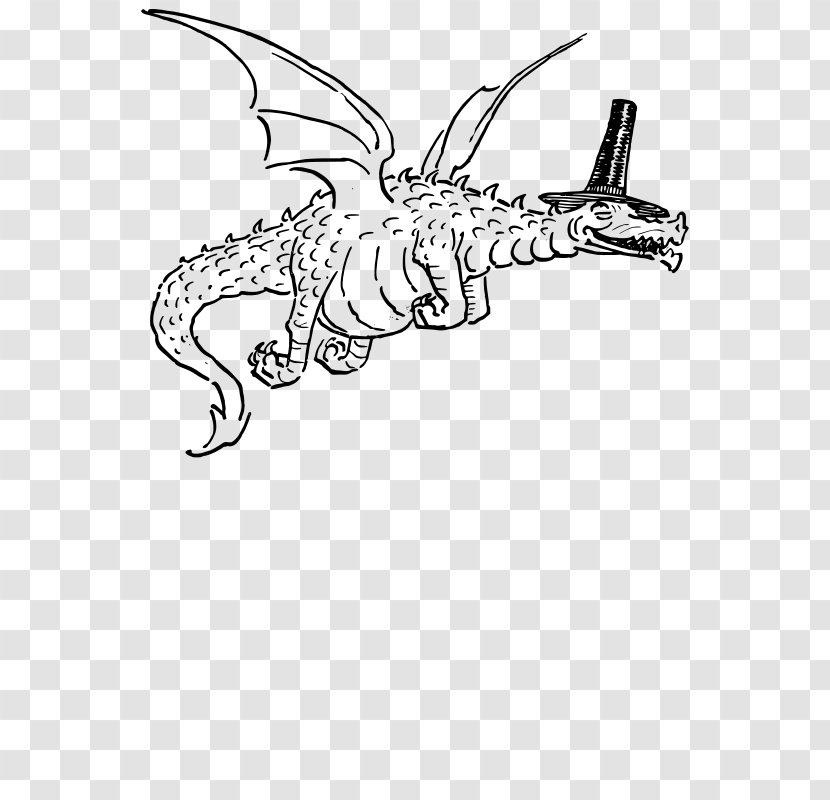 Welsh Dragon Wales Chinese Drawing - Black And White Transparent PNG