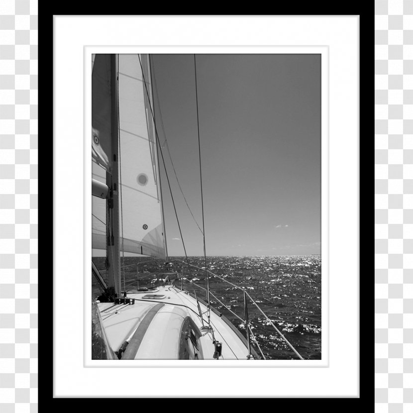 Sailing Sailboat Yacht Charter - Monochrome - Sail Transparent PNG