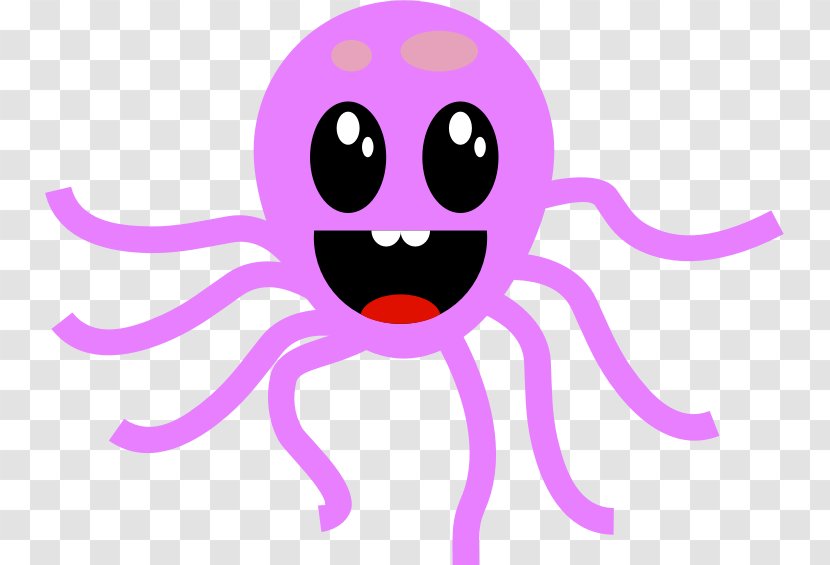 Octopus Smiley Emoticon Purple - Flower - Tags Transparent PNG