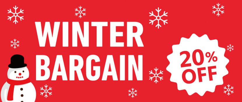 Winter Sale Bargain Promotion - Christmas Eve - Banner Transparent PNG