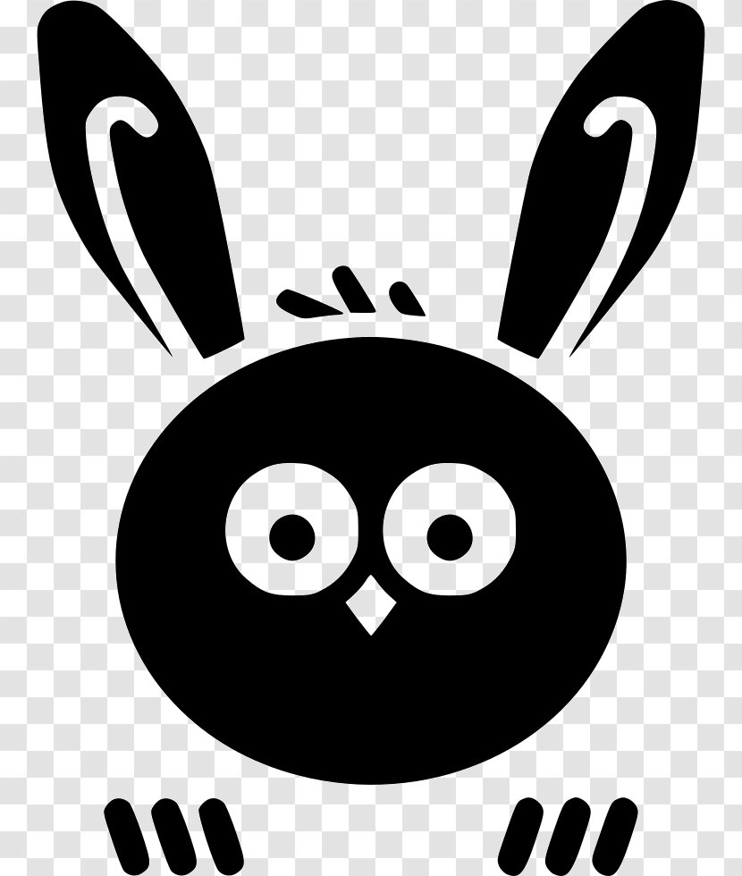 Rabbit Easter Bunny Clip Art - Monochrome Transparent PNG