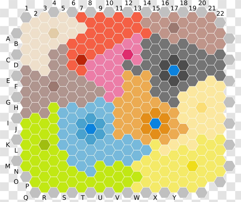 Hex Map Board Game Clip Art - Area Transparent PNG