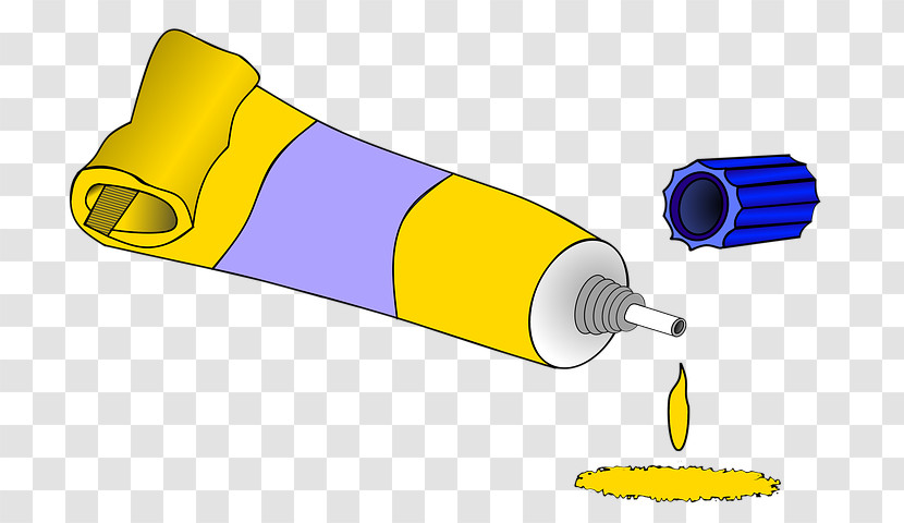 Yellow Paint Roller Cylinder Transparent PNG