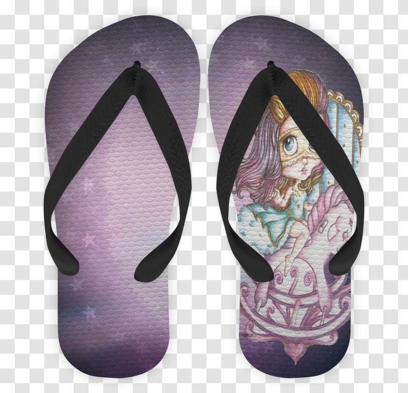 Flip-flops Art Handbag Purple Pink - Organize A Vida - Slim Transparent PNG