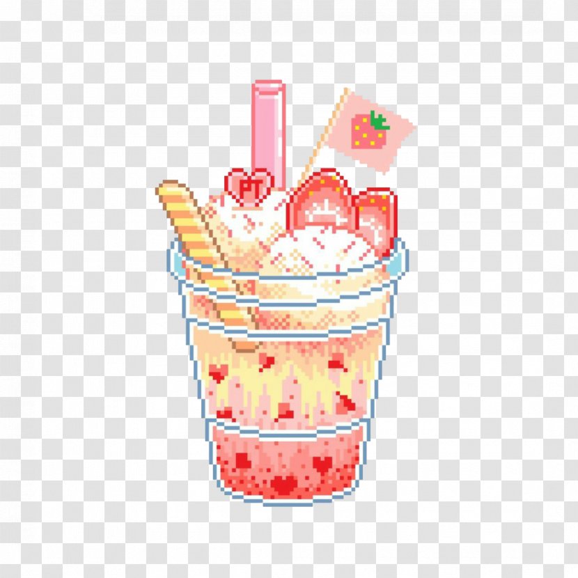 Fizzy Drinks Ice Cream Float Sundae Pixel Art Transparent PNG