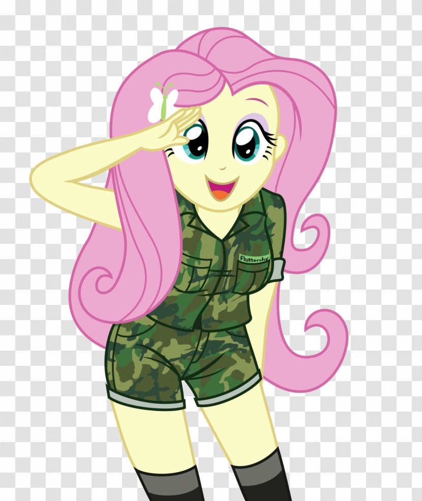 Fluttershy Twilight Sparkle My Little Pony: Equestria Girls Rainbow Dash Military - Heart Transparent PNG