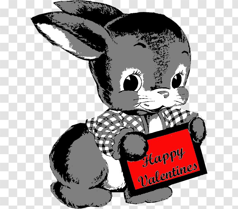 Valentine's Day Rabbit Greeting Clip Art - Valentine Transparent PNG