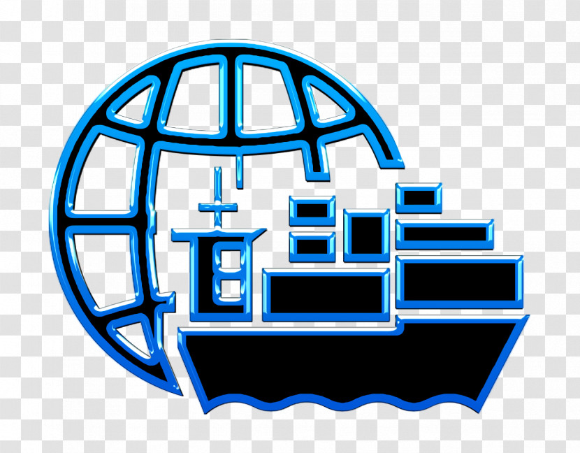 Oceanic Cargo Ship Global Distribution Icon Global Icon Commerce Icon Transparent PNG