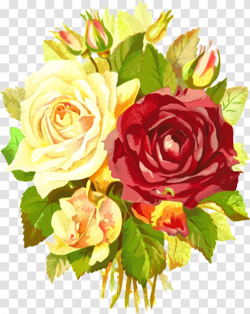 Flower Bouquet Floral Design Cut Flowers - Garden Roses - Open Transparent PNG