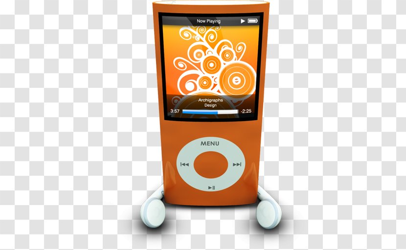 Ipod Multimedia Media Player - Computer - IPodPhonesOrange Transparent PNG