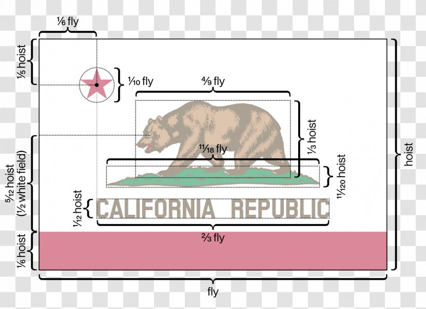 California Republic Flag Of State - Text Transparent PNG