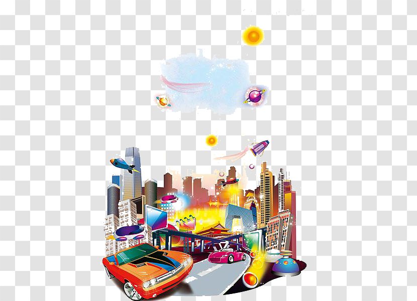 Graphic Design - Designer - Cartoon City Material Transparent PNG