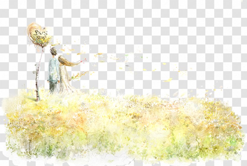 IPad High-definition Television Desktop Environment Computer Wallpaper - Flower - Couple On The Grass Transparent PNG