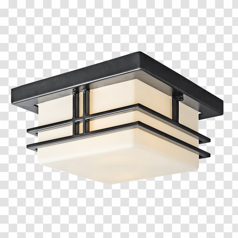 Kichler Lighting Tremillo Collection 2-Light Black Outdoor Fluorescent Flush Mount Light Fixture 49206BK Ceiling 2-Light, - Sconce Transparent PNG