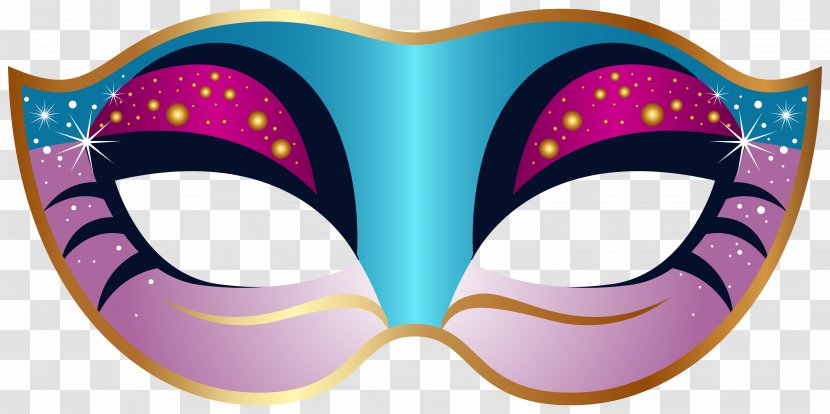 Mask Carnival Mardi Gras Masquerade Ball Clip Art - Eyewear - Blue And Pink Image Transparent PNG