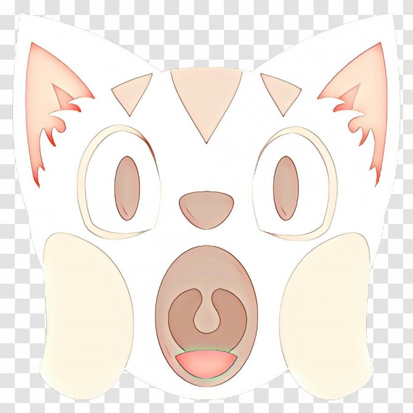 Cartoon Cat - Head - Fawn Peach Transparent PNG