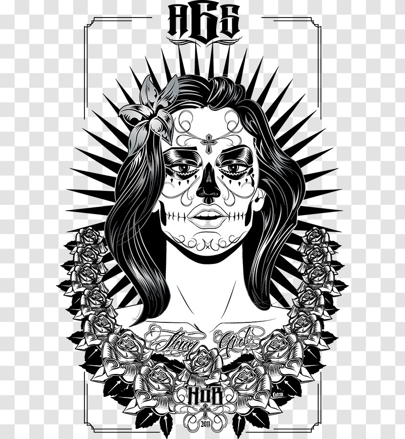 La Calavera Catrina Behance Visual Arts - Tribal Gear - Monochrome Transparent PNG